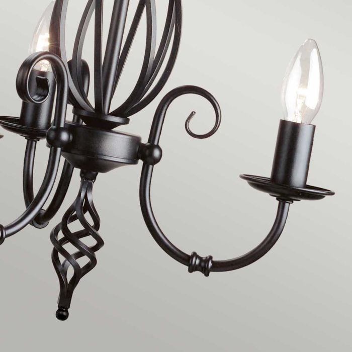 Elstead Lighting Artisan 3 Light Chandelier - Black