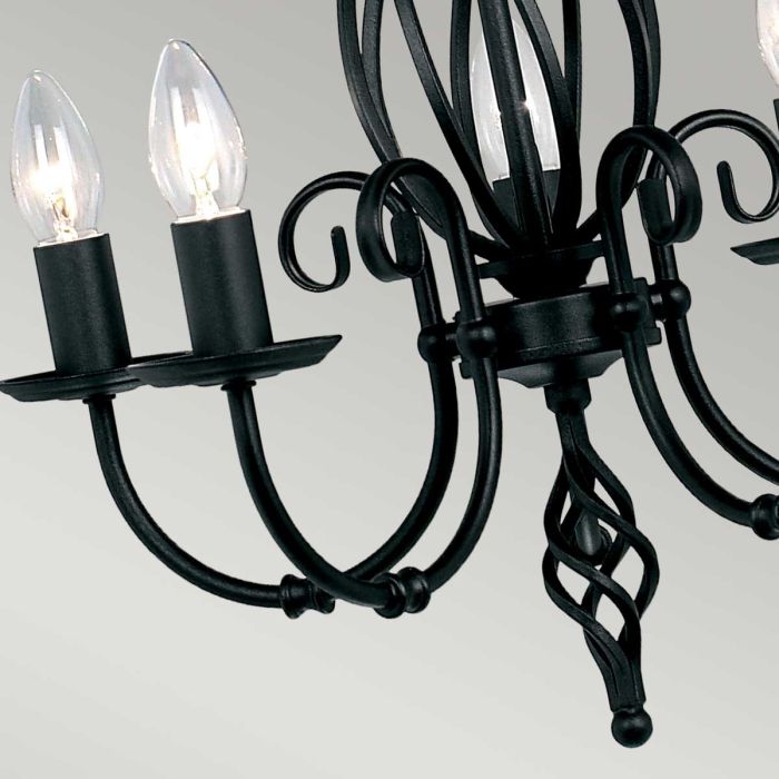 Elstead Lighting Artisan 5 Light Chandelier - Black