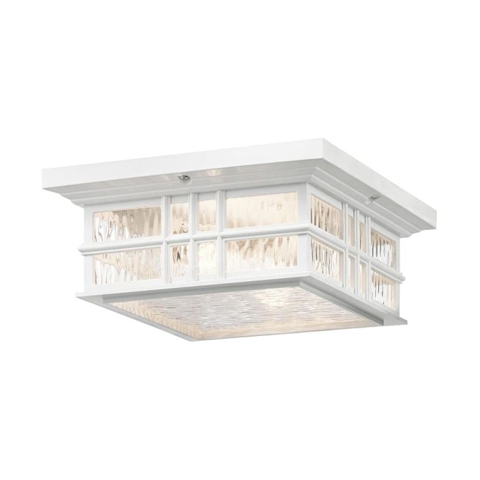 elstead lighting Beacon Square 2 Light Flush - White