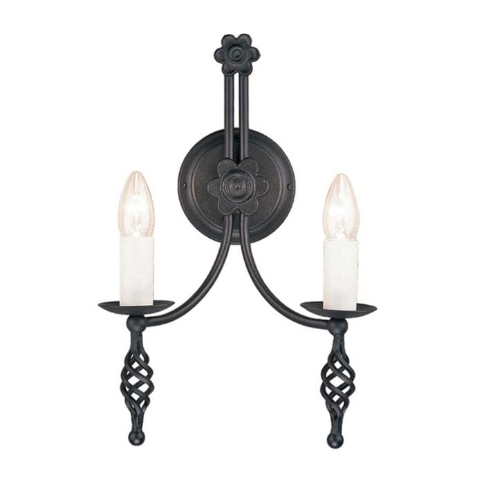 elstead lighting Belfry 2 Light Wall Light - Black