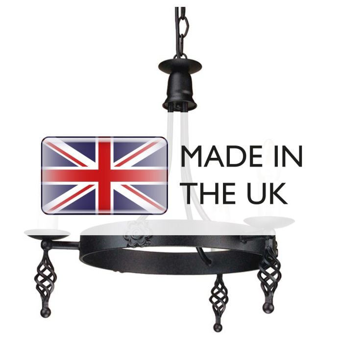 Elstead Lighting Belfry 3 Light Chandelier - Black