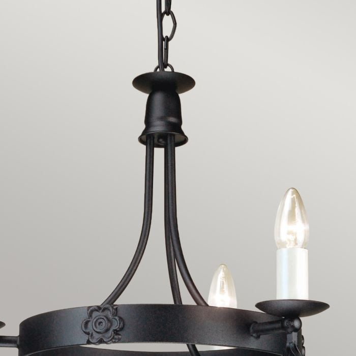 Elstead Lighting Belfry 3 Light Chandelier - Black