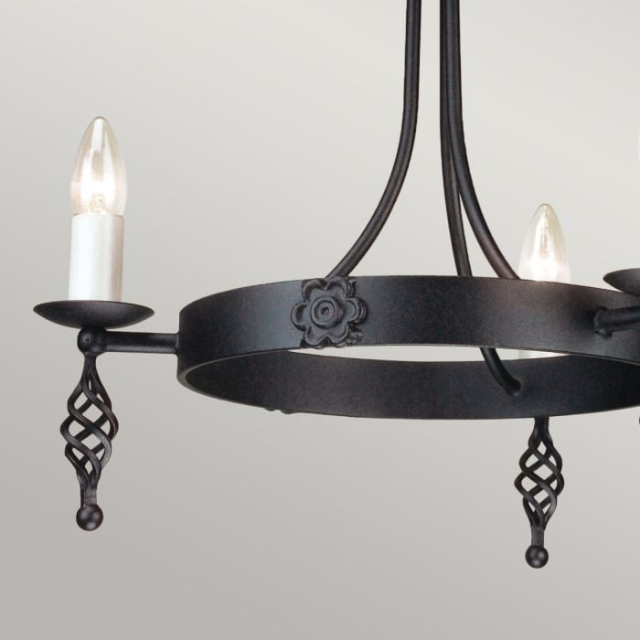 Elstead Lighting Belfry 3 Light Chandelier - Black