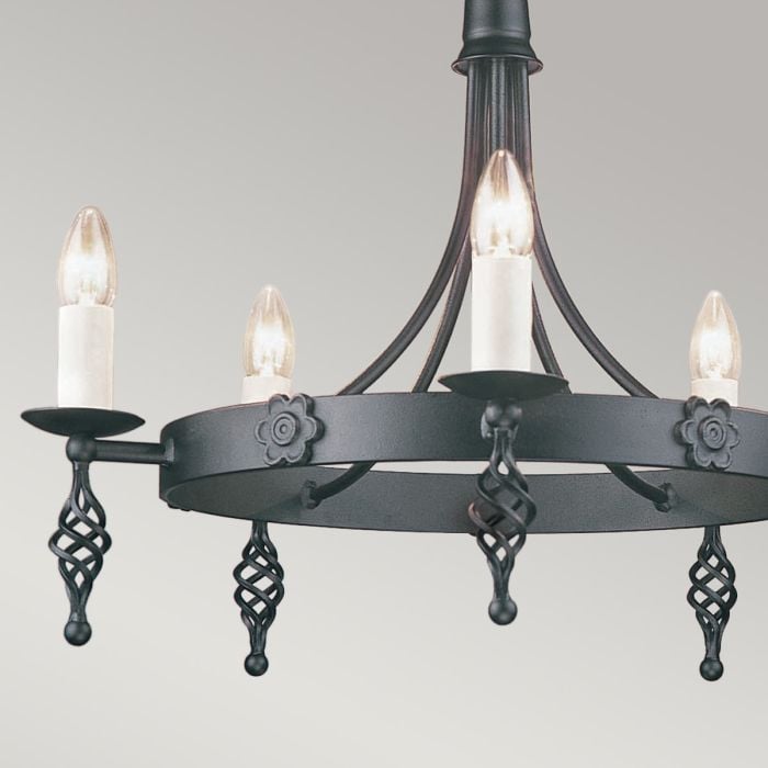 Elstead Lighting Belfry 5 Light Chandelier - Black
