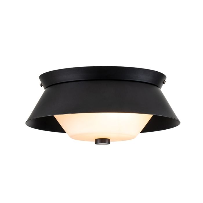 elstead lighting Bowtie 2lt Flush - Matte Black