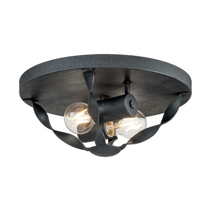 elstead lighting Bradbury 2 Light Flush - Grey Ash