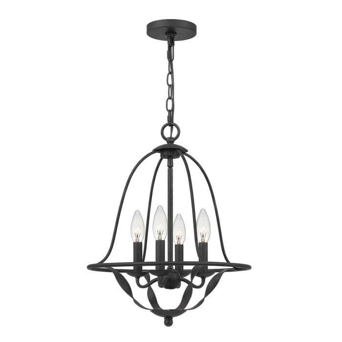 elstead lighting Bradbury 4 Light Pendant - Grey Ash