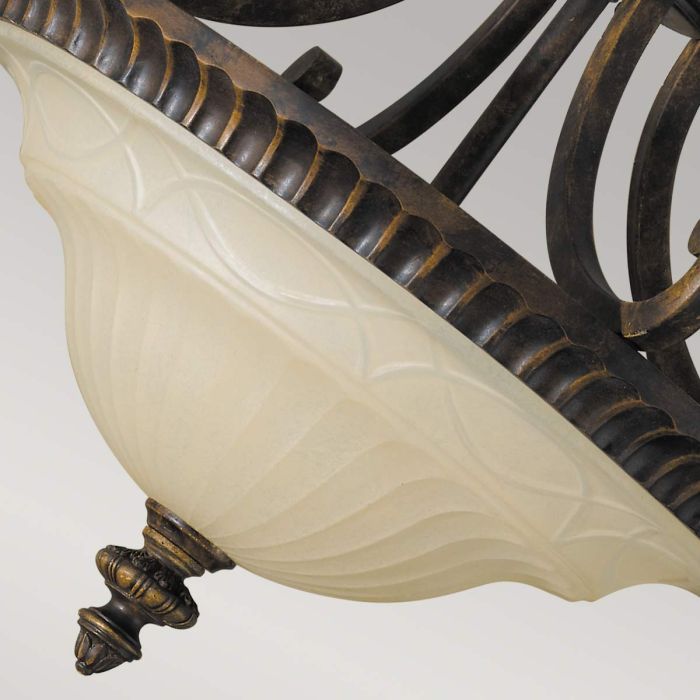 Elstead Lighting Drawing Room 2 Light Flush - Walnut