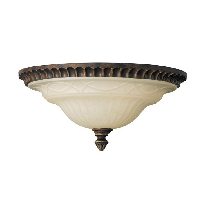 elstead lighting Drawing Room 2 Light Flush - Walnut
