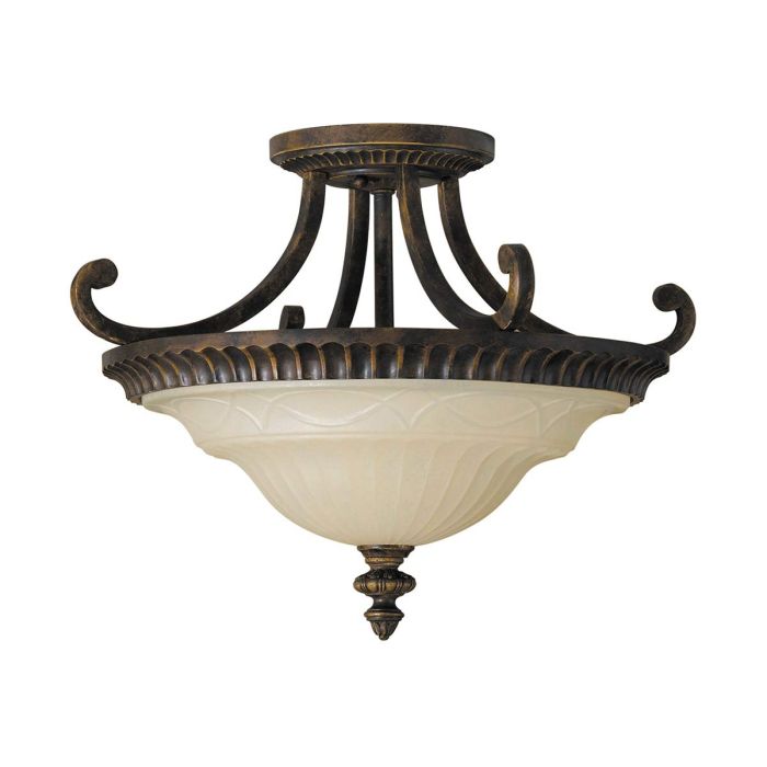 elstead lighting Drawing Room 2 Light Flush - Walnut