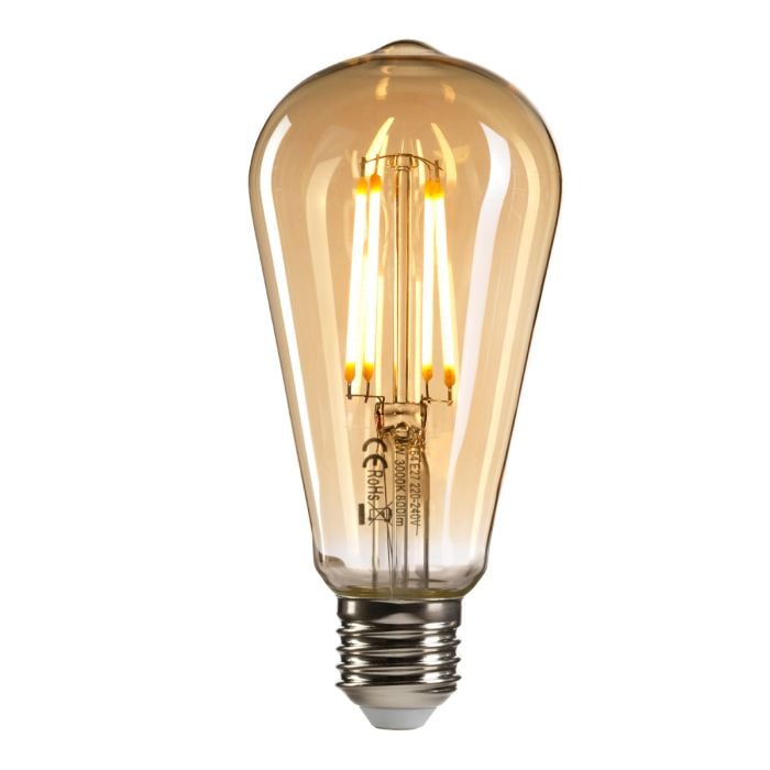 elstead lighting Edison LED E27 Lamp - Amber Glass