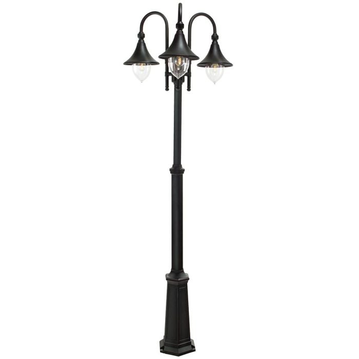elstead lighting Firenze 3 Light Lamp Post - Black