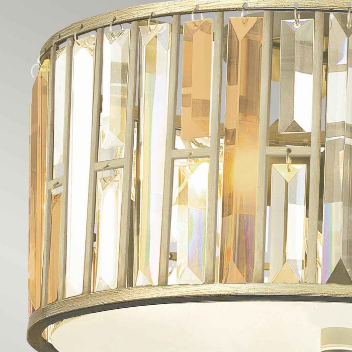 Elstead Lighting Gemma 3 Light Flush - Silver Leaf