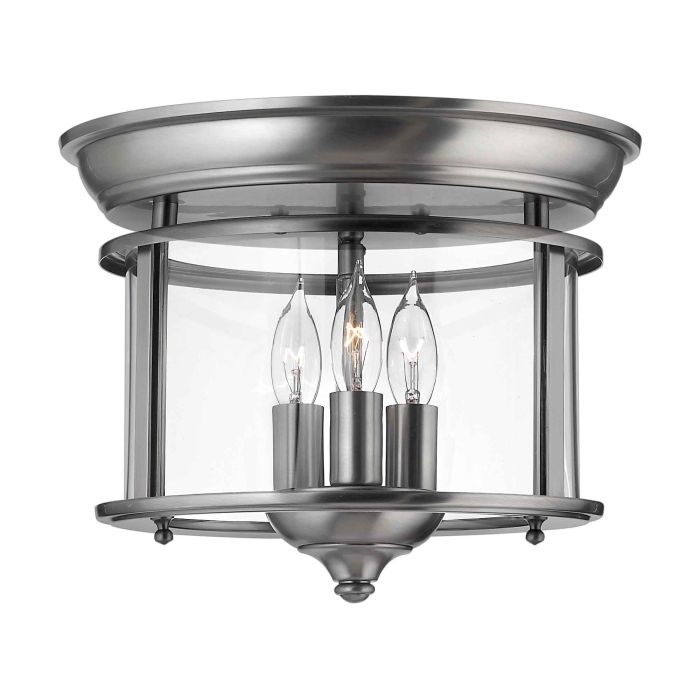 elstead lighting Gentry 3 Light Flush - Pewter