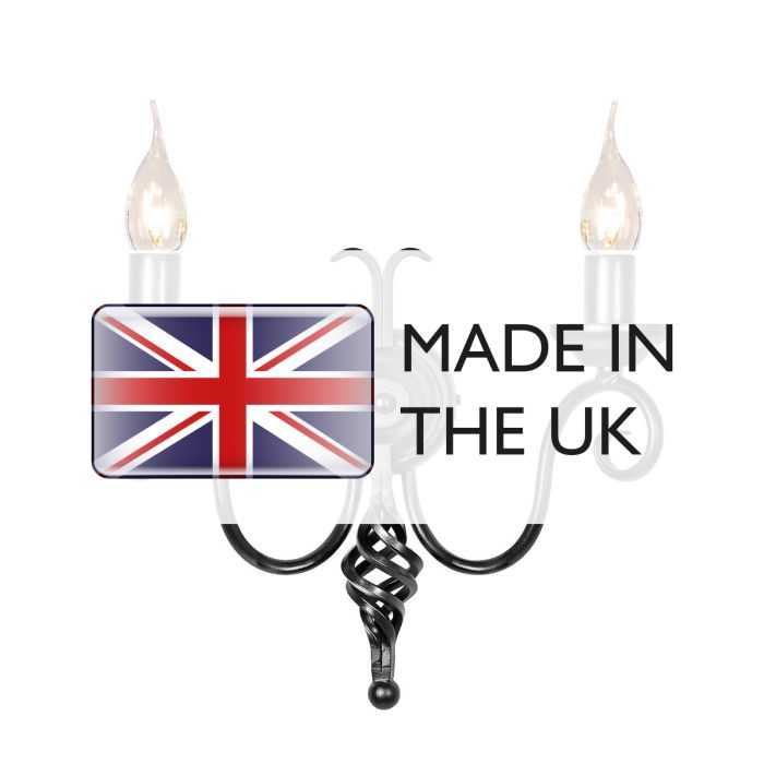 Elstead Lighting Harlech 2 Light Wall Light - Black