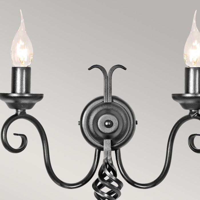 Elstead Lighting Harlech 2 Light Wall Light - Black