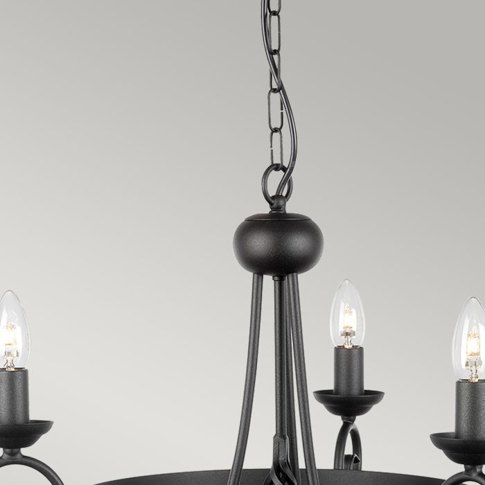 Elstead Lighting Harlech 3 Light Chandelier - Black