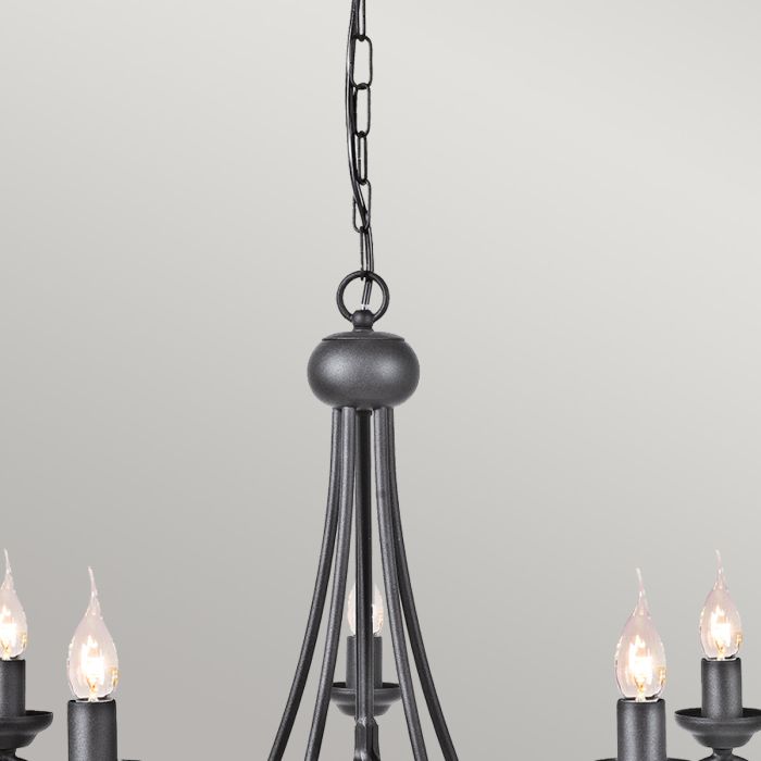 Elstead Lighting Harlech 5 Light Chandelier - Black