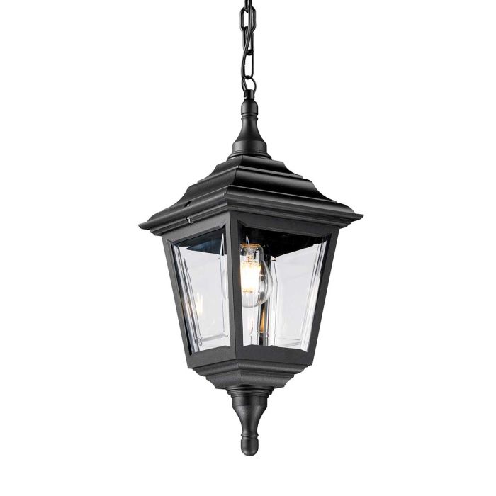 elstead lighting Kerry 1 Light Chain Lantern - Black