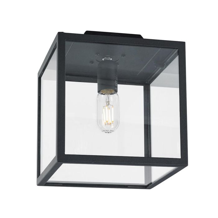 elstead lighting Lofoten 1 Light Flush - Cube - Black