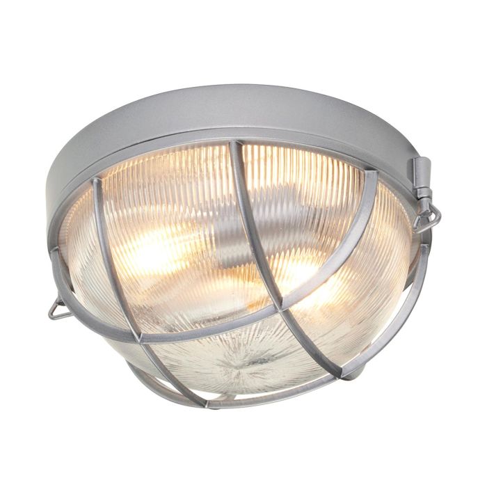 elstead lighting Marina 2 Light Flush - Silver