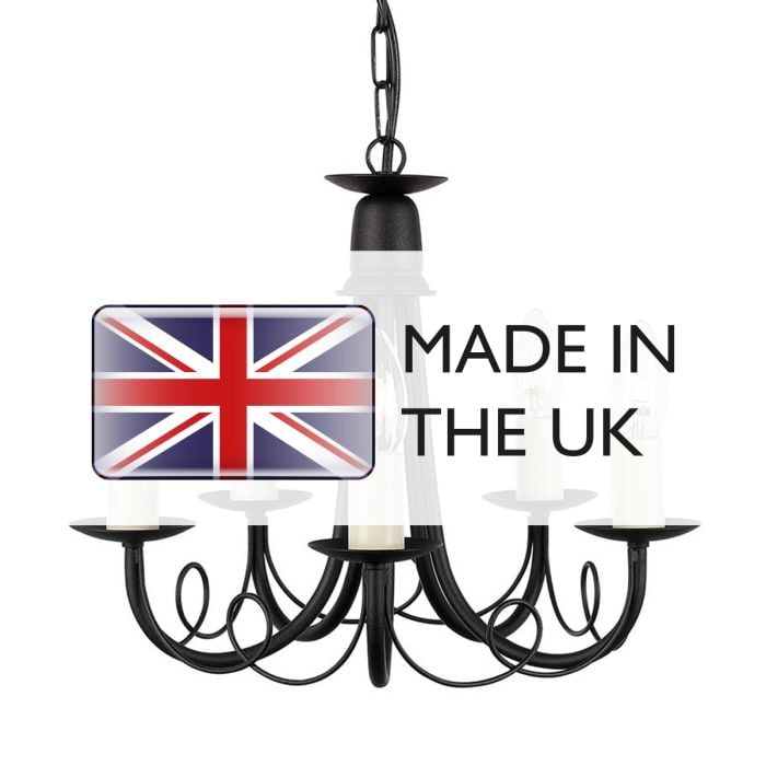 Elstead Lighting Minster 5 Light Chandelier - Black