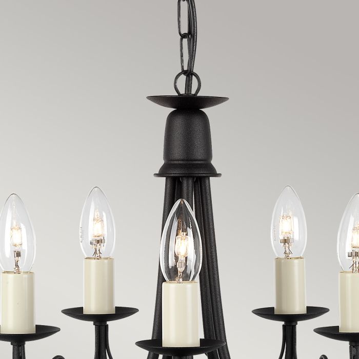 Elstead Lighting Minster 5 Light Chandelier - Black