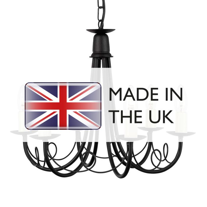 Elstead Lighting Minster 6 Light Chandelier - Black
