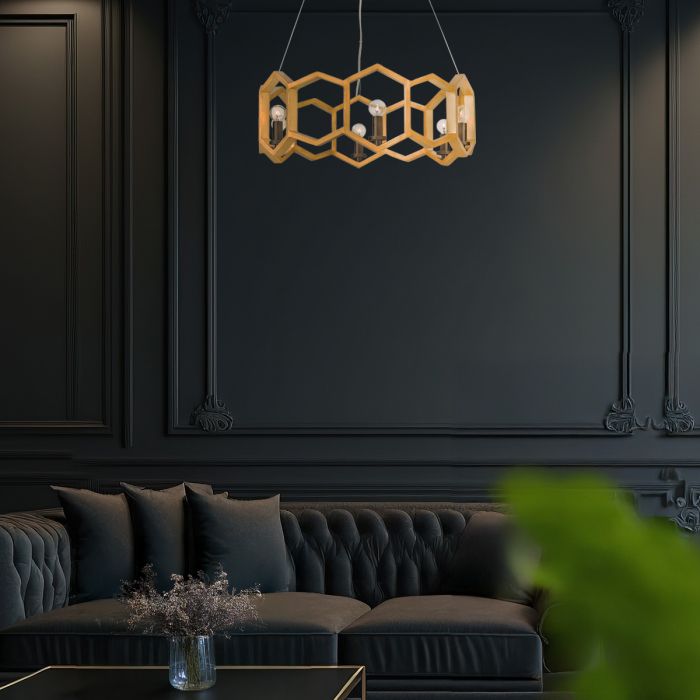 Elstead Lighting Moxie 6 Light Pendant - Sunset Gold