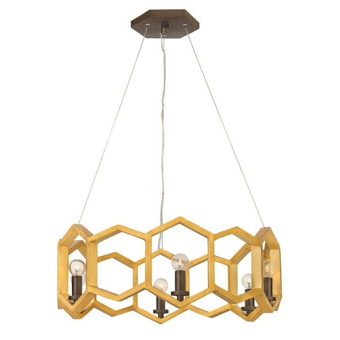 elstead lighting Moxie 6 Light Pendant - Sunset Gold