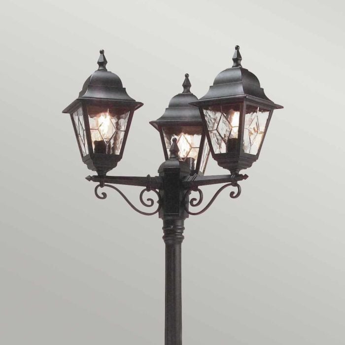 Elstead Lighting Norfolk 3 Light Lamp Post - Black