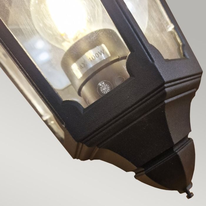 Elstead Lighting Parish 1 Light Half Lantern - Black