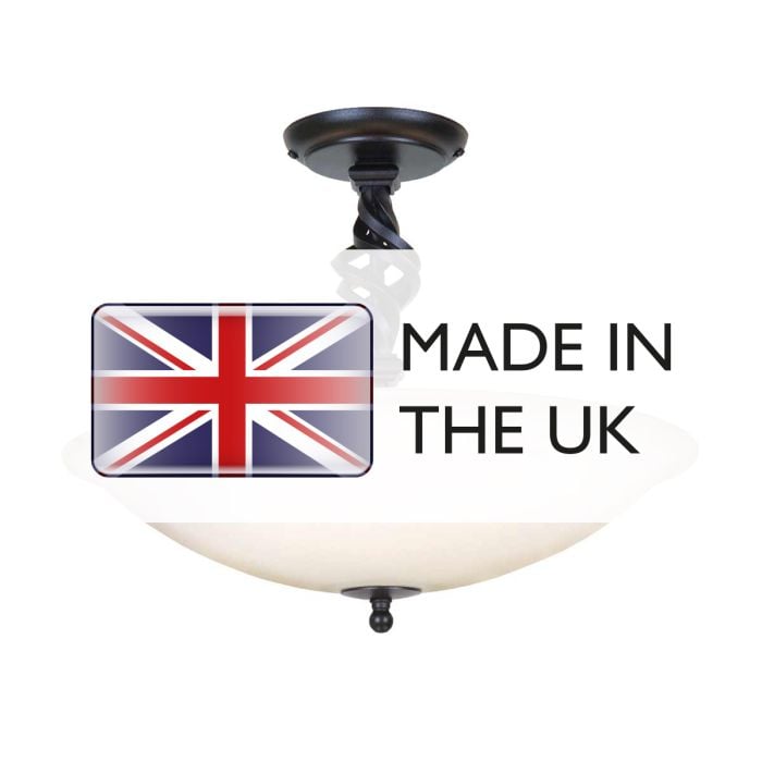 Elstead Lighting Pembroke 3 Light Semi-Flush - Black