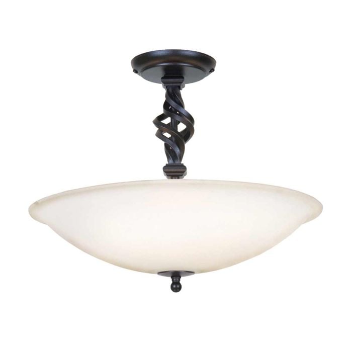 elstead lighting Pembroke 3 Light Semi-Flush - Black