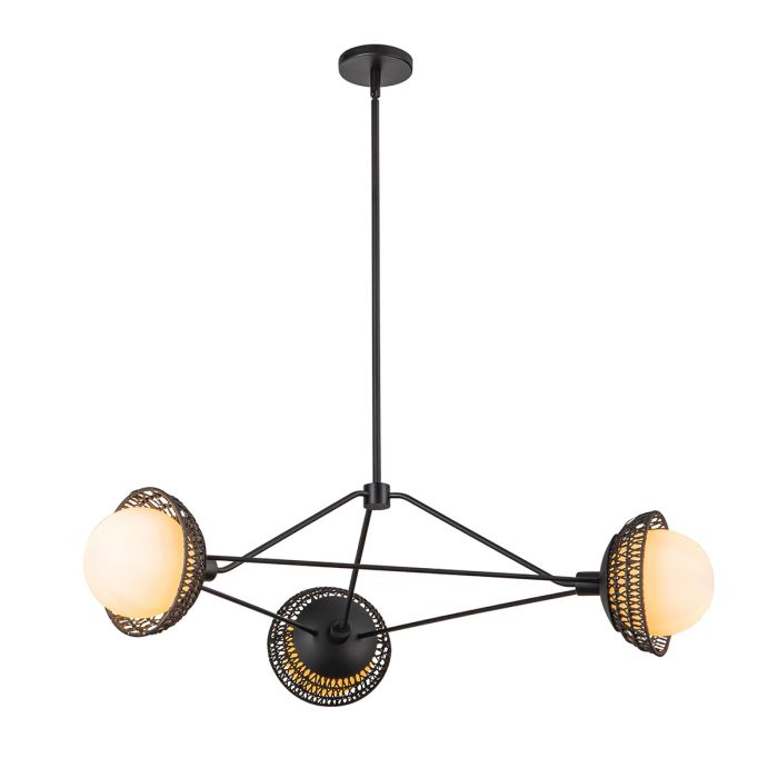 elstead lighting Perth 3 lt Chandelier - Matte Black
