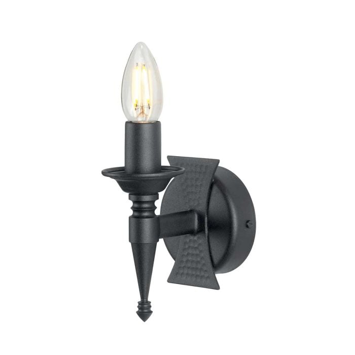 elstead lighting Saxon 1 Light Wall Light - Black