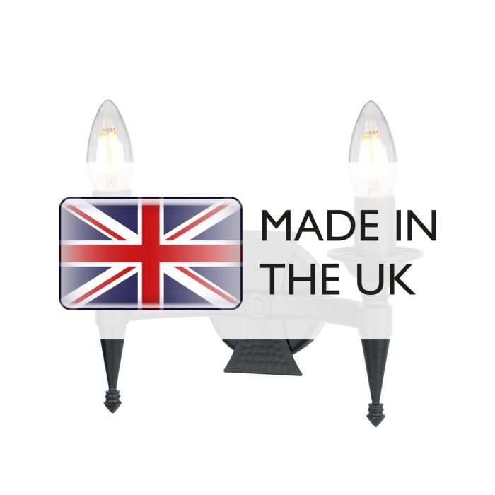 Elstead Lighting Saxon 2 Light Wall Light - Black