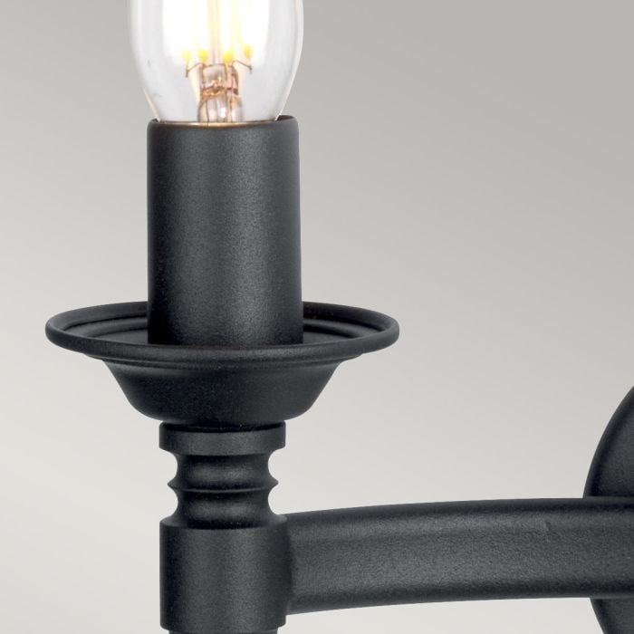 Elstead Lighting Saxon 2 Light Wall Light - Black
