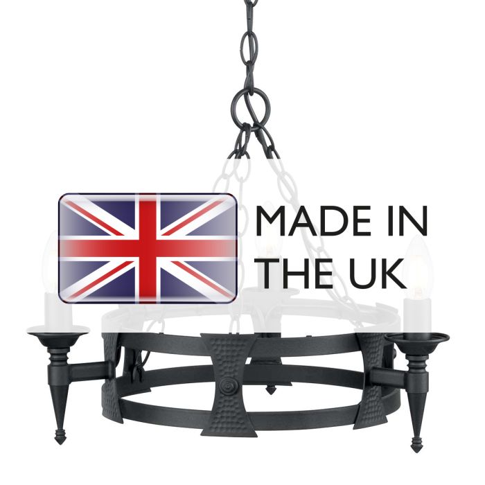 Elstead Lighting Saxon 3 Light Chandelier - Black