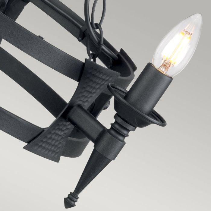 Elstead Lighting Saxon 3 Light Chandelier - Black
