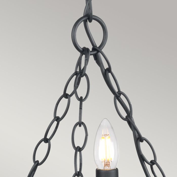 Elstead Lighting Saxon 3 Light Chandelier - Black