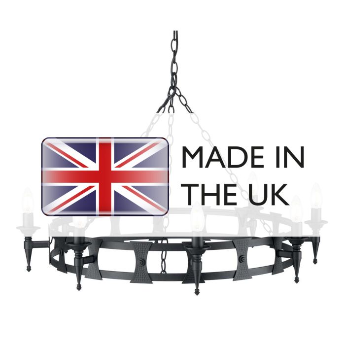 Elstead Lighting Saxon 8 Light Chandelier - Black