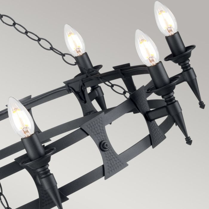 Elstead Lighting Saxon 8 Light Chandelier - Black