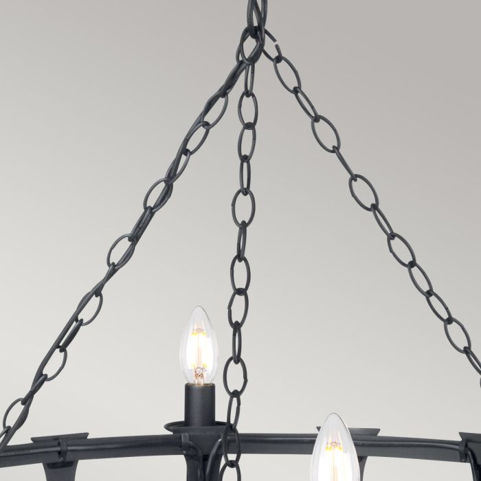 Elstead Lighting Saxon 8 Light Chandelier - Black