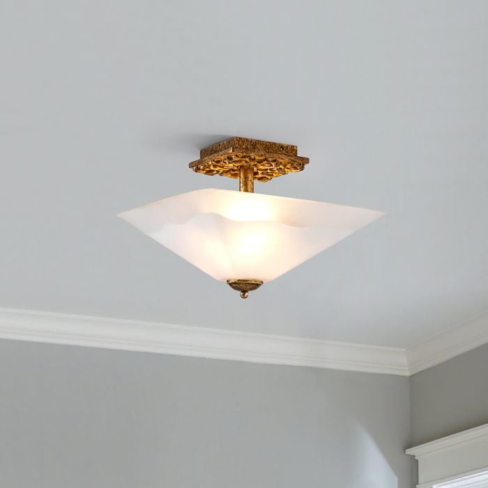 Elstead Lighting Star 2 Lt Flush - Distressed Gold