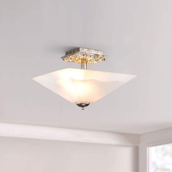 Elstead Lighting Star 2 Lt Flush - Distressed Silver