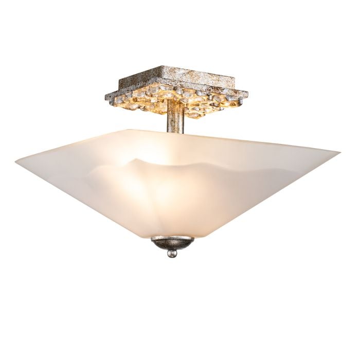 elstead lighting Star 2 lt Flush - Distressed Silver