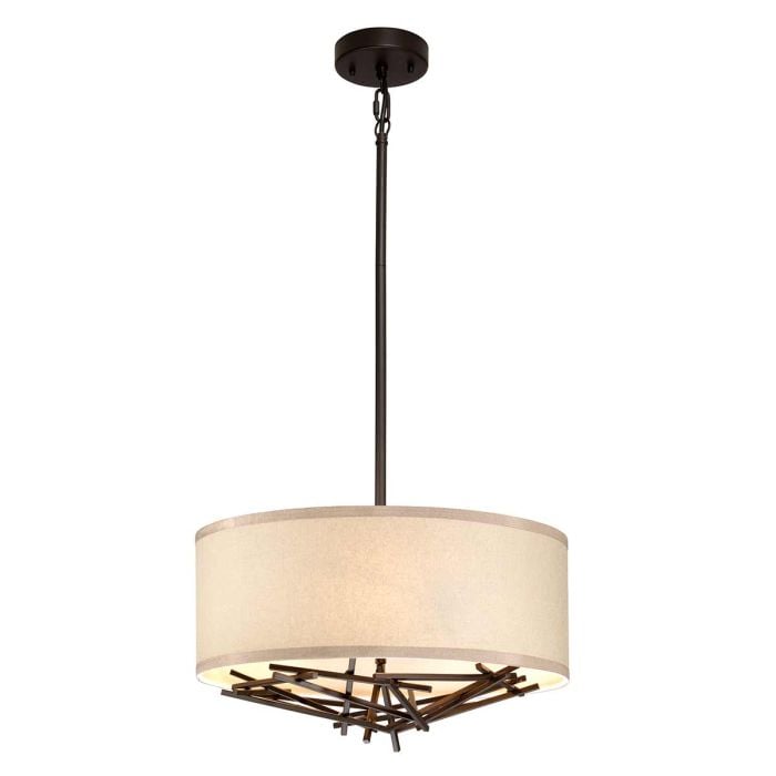 elstead lighting Taiko 3 Light Pendant - Olde Bronze