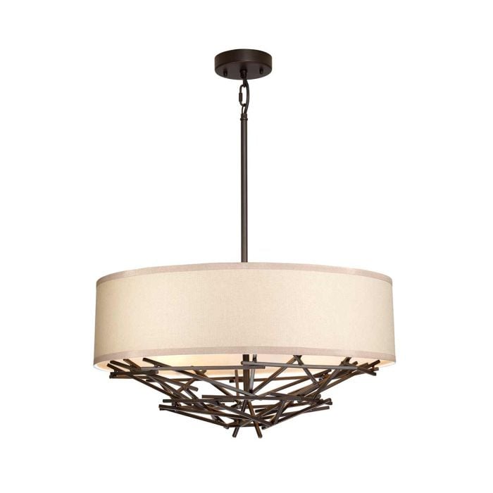 elstead lighting Taiko 4 Light Pendant - Olde Bronze