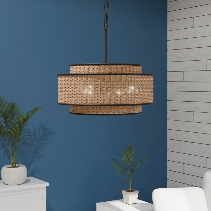 Elstead Lighting Teton 5 Lt Pendant - Matte Black